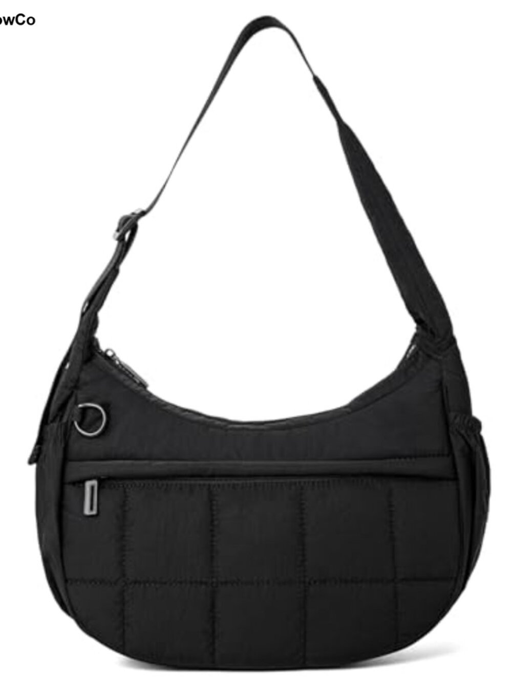 Quilted Puffer Crescent Bag Women Waterproof Nylon Crossbody Purse